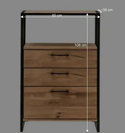 Industrial-Design-Highboard mit Ablage - Ingbo