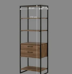 Industrial-Design-Regal mit vier offenen Fächern - Ingbo