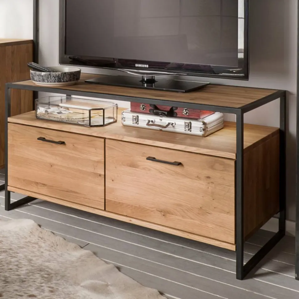 Industrial-TV-Board aus Wildeiche Massivholz - Ingbo