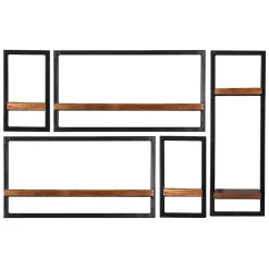 Industrie Look Regale für die Wand - Mendoza (fünfteilig)