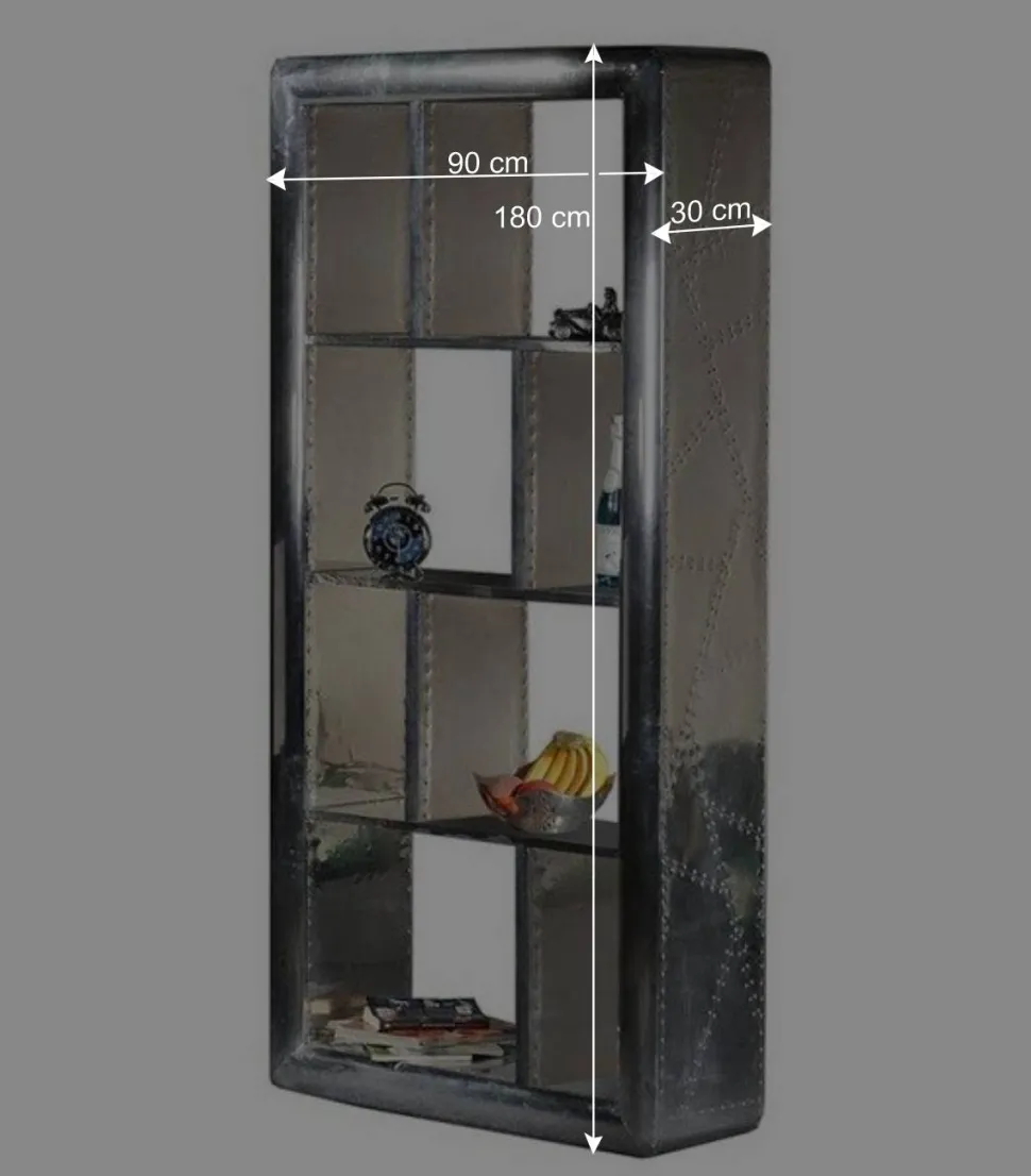 Industry Design Regal mit Alu Oberfläche - Pilot