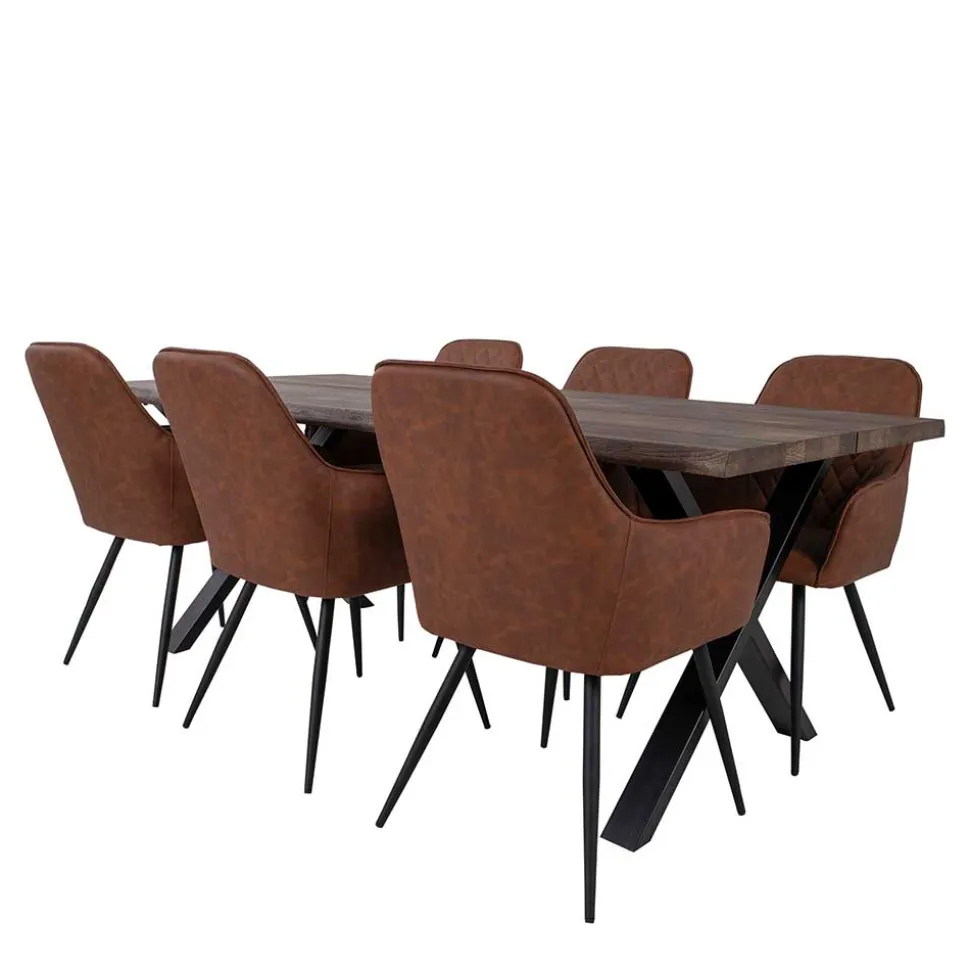 Industry Essgruppe in Eiche & Braun - Badryca (siebenteilig)