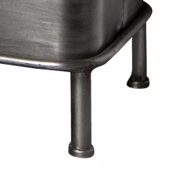 Industry Truhenbank aus Stahl Uladan mit Kunstleder Polster Braun