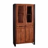 Industry Vitrinenschrank Smantana aus Holz Akazie Cognac