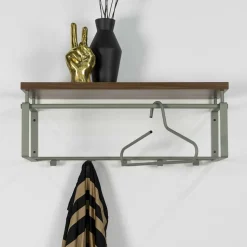 Industry Wandgarderobe in Graugrün Stahl - Studiana