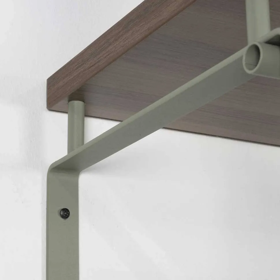 Industry Wandgarderobe in Graugrün Stahl - Studiana