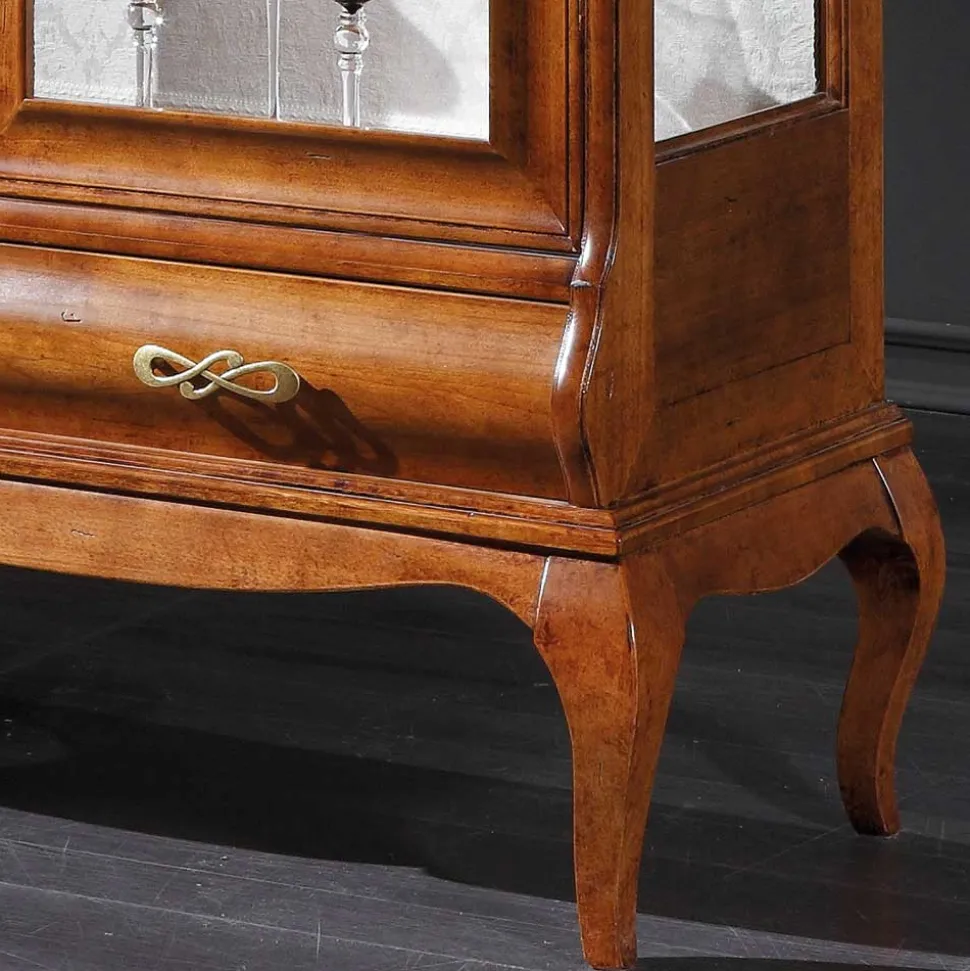 Italienische Doppeltür Vitrine in Nussbaumfarben - Motiz