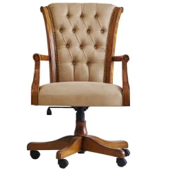 Italienischer Design Bürostuhl in Beige Kunstleder - Albro