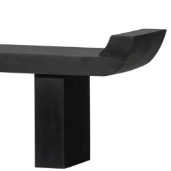 Japandi Wohnraumbank in Schwarz - Belafoma