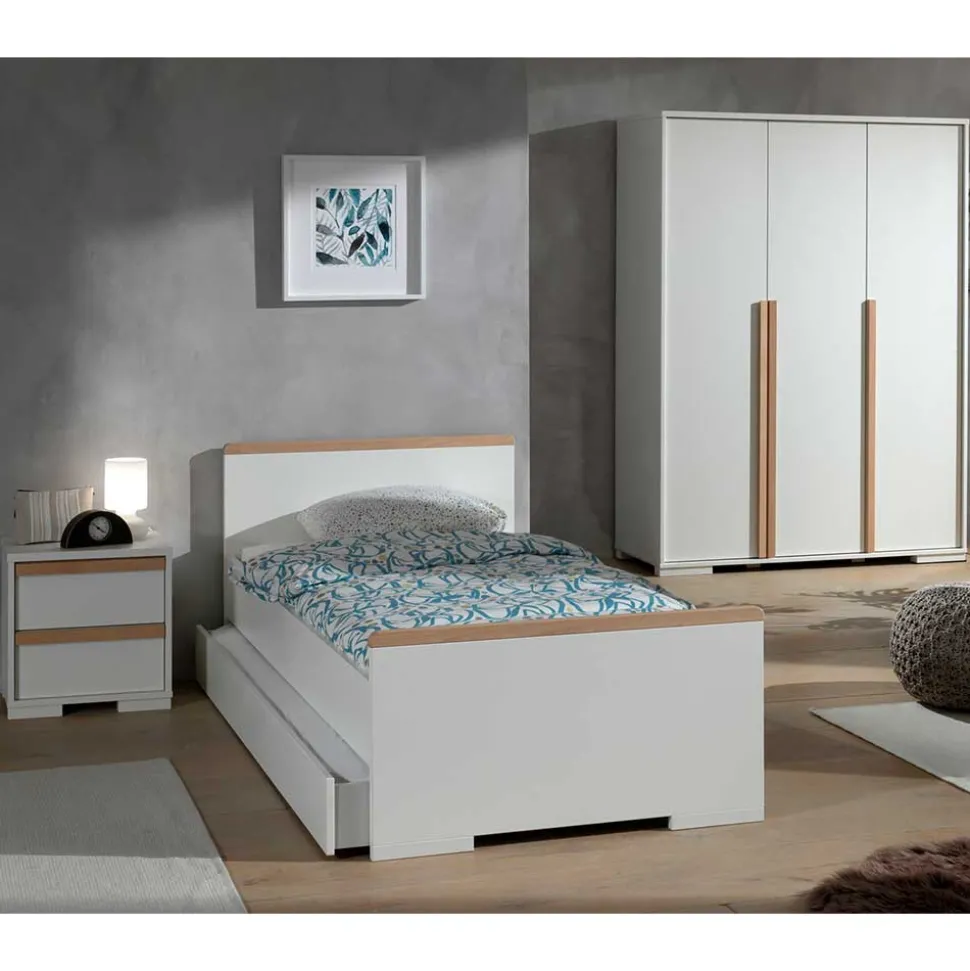 Jugend Schlafzimmer Möbel in Weiß - Eldrus (dreiteilig)