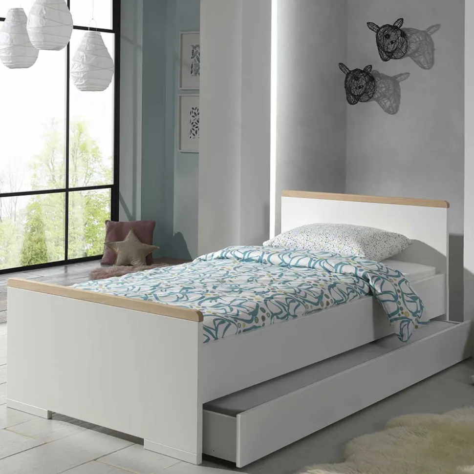 Jugend Schlafzimmer Möbel in Weiß - Eldrus (dreiteilig)