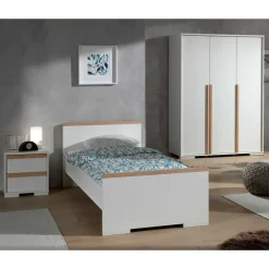 Jugend Schlafzimmer Möbel in Weiß - Eldrus (dreiteilig)