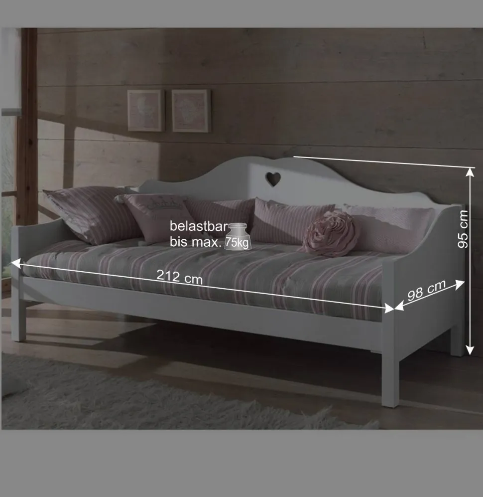 Jugendbett Kinderbett Grandory in Weiß