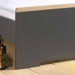 Jugendbett mit Nachtkommode in Grau - Navlius (zweiteilig)