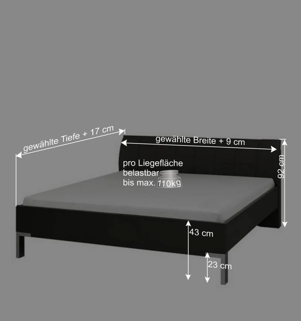 Jugendbett Varianta mit Polsterkopfteil