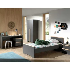 Jugendzimmer Komplett in Anthrazit - Navlius I (fünfteilig)