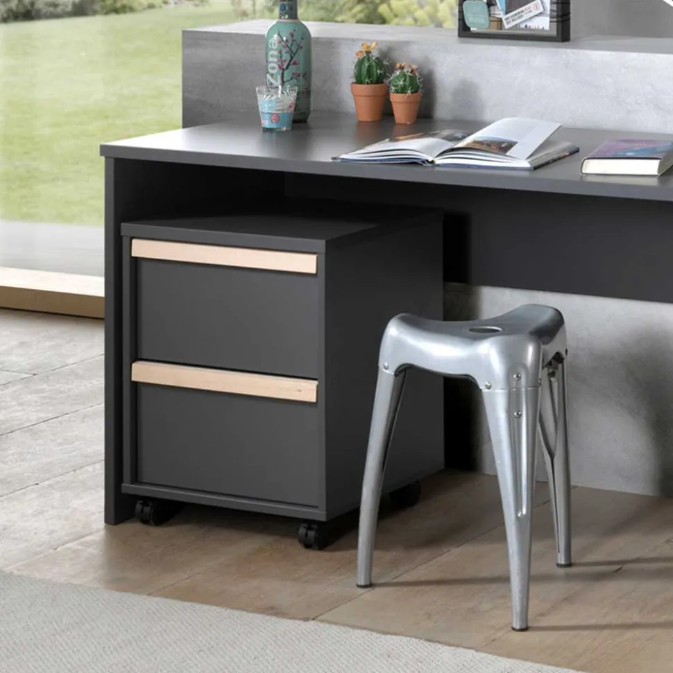 Jugendzimmer Komplett in Anthrazit - Navlius I (fünfteilig)