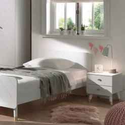 Jugendzimmer Möbel in Weiß & Gold - Zimventa (vierteilig)