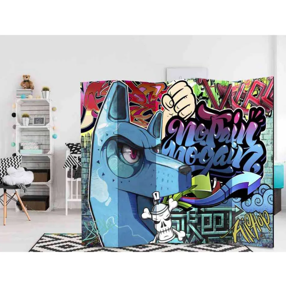 Jugendzimmer Paravent mit Graffiti Motiv - Abacho
