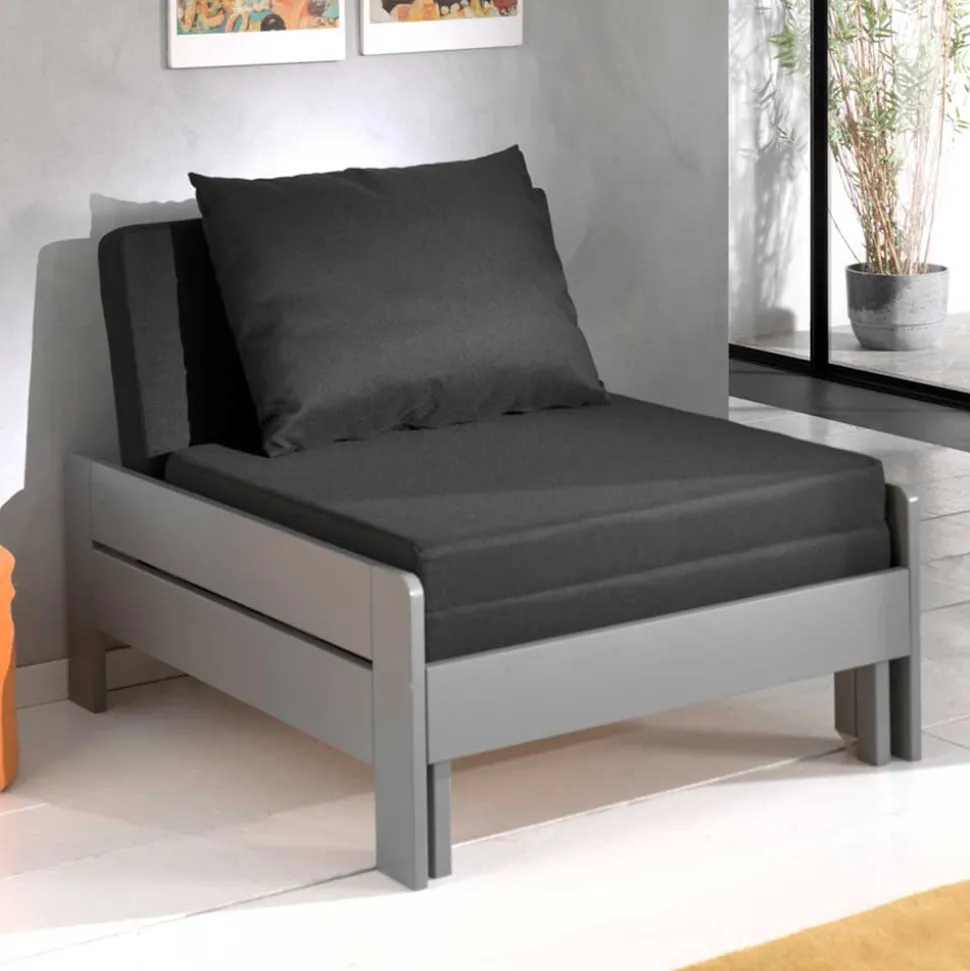 Jugendzimmer Schlafsessel in Grau & Schwarz - Fortoria