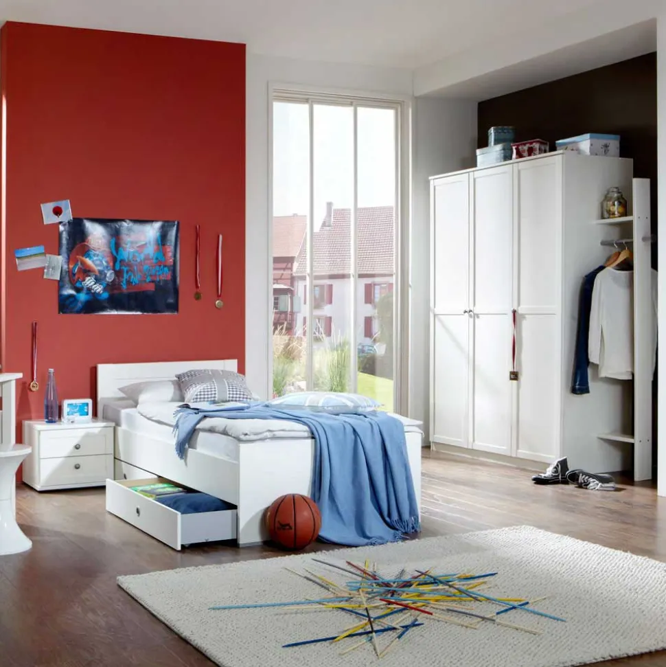 Jugendzimmermöbel Masculino in Weiß Set (sechsteilig)