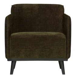 Kantiger Federkernsessel in Dunkelgrün - Usseaux