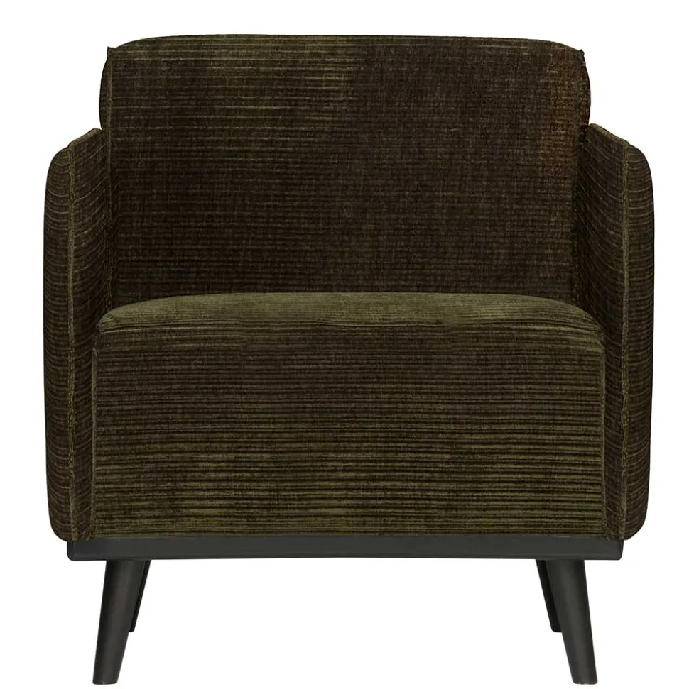 Kantiger Federkernsessel in Dunkelgrün - Usseaux