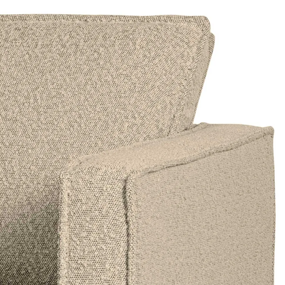 Kantiger Sessel aus Boucle in Beige - Glamoure