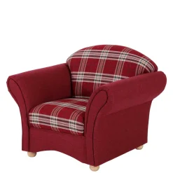 Karierter Sessel in Rot - Landhaus - Lyatea
