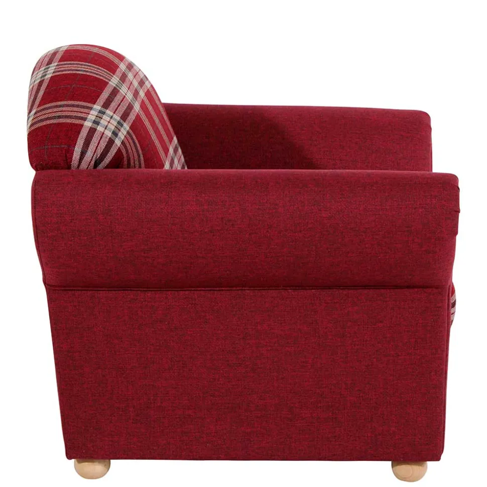 Karierter Sessel in Rot - Landhaus - Lyatea