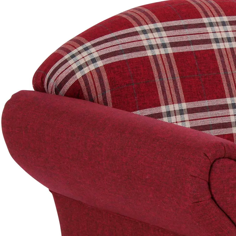 Karierter Sessel in Rot - Landhaus - Lyatea