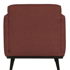 Kastanienfarbener Boucle Polstersessel mit Federkern - Asmatio