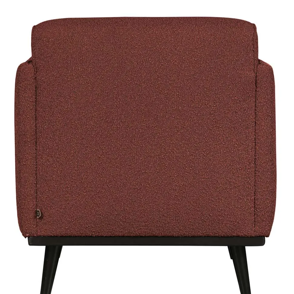 Kastanienfarbener Boucle Polstersessel mit Federkern - Asmatio