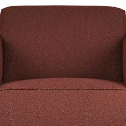 Kastanienfarbener Boucle Polstersessel mit Federkern - Asmatio