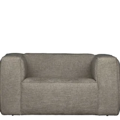 Kastiger Sessel aus Webstoff in Beigegrau - Babro