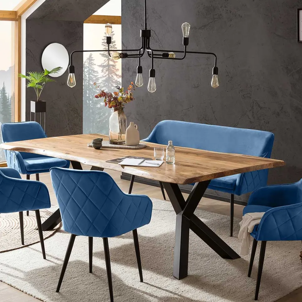 Küchenbank in Blau mit Schwarz - Zarcon