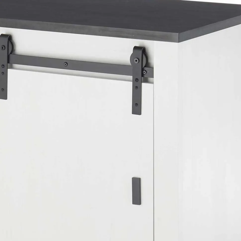 Küchenmöbel mit Theke in Weiß & Grau - Eture (sechsteilig)