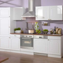 Küchenzeile Lore in Weiß Hochglanz (sechsteilig)