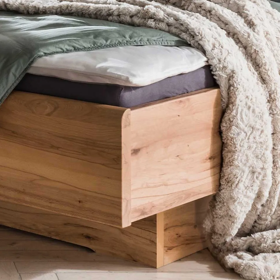 Kernbuche Bett & Nachtkommoden - Krofun (dreiteilig)