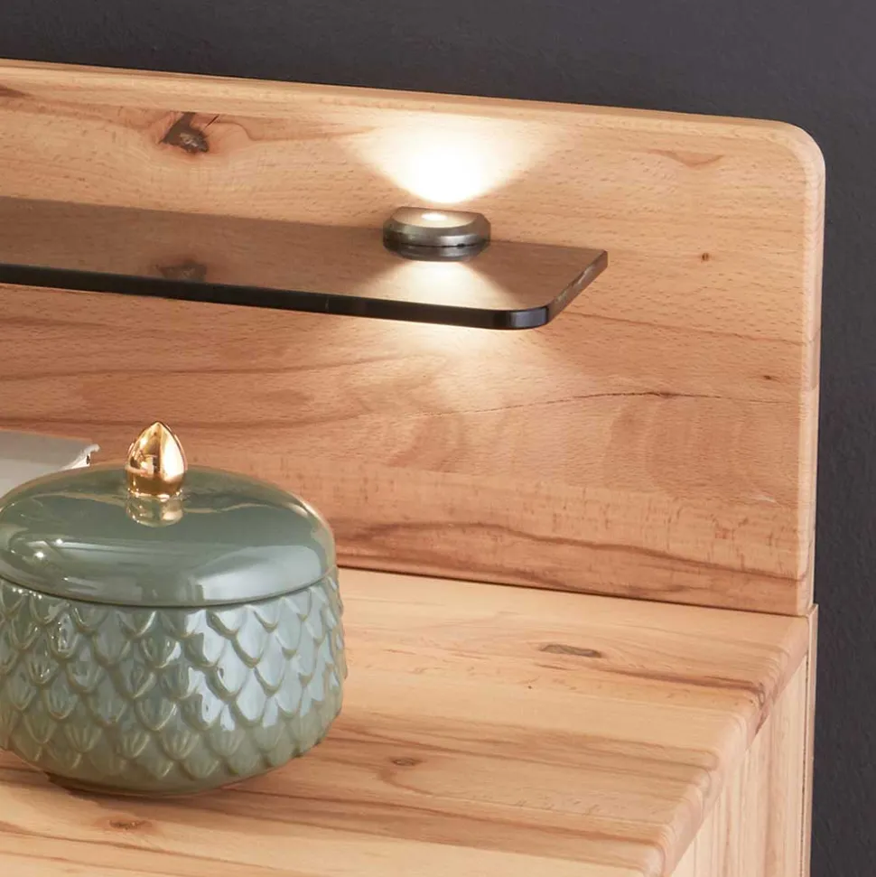 Kernbuche Bett & Nachtkommoden - Krofun (dreiteilig)