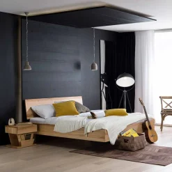 Kernbuche Bett Josue in Schwebe-Optik