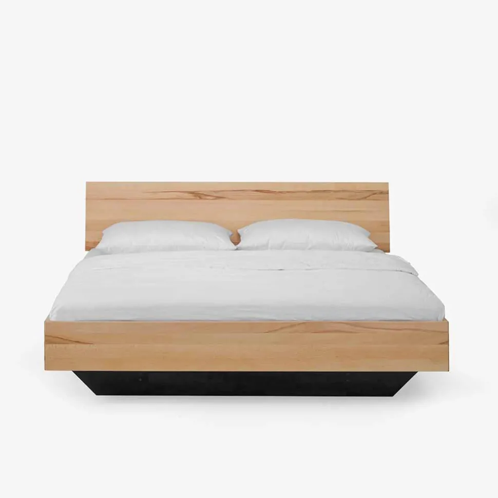 Kernbuche Bett Josue in Schwebe-Optik