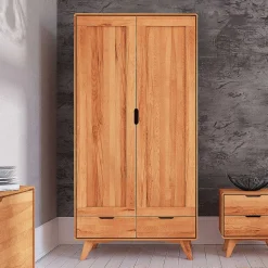 Kernbuche Kleiderschrank mit 2 Türen - Junola