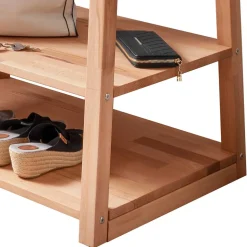 Kernbuche Standgarderobe mit 2 Ablageböden - Barrios