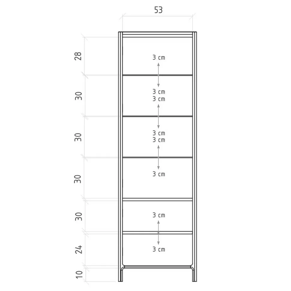 Kernbuche Vitrine in modern-elegantem Look - Lana