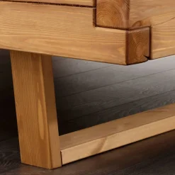 Kiefer Bett mit Baumkanten Kopfteil - Kalastania