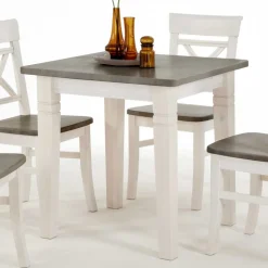 Kiefer Esstisch Yoan in Weiß Grau