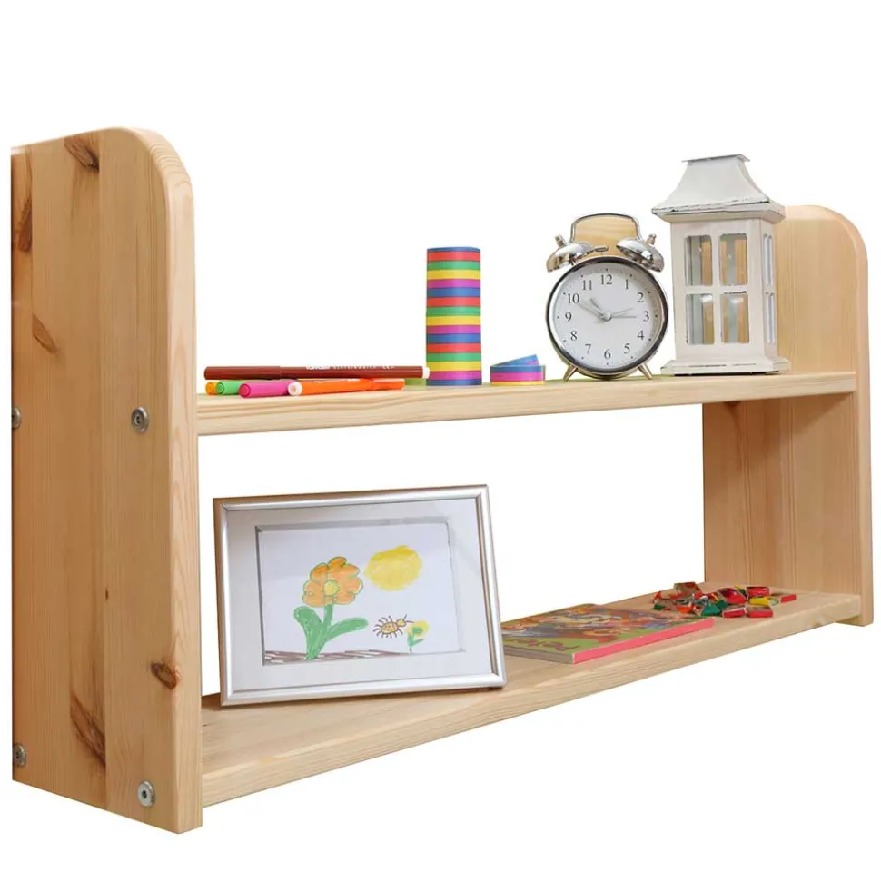 Kiefer Natur Mädchen Stockbett mit Stoff-Set in Pink - Alasdair