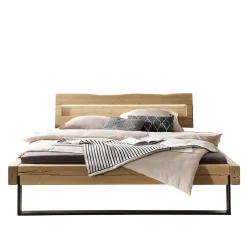 Kiefernholz Balkenbett mit LED Licht - Antina