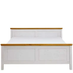 Kiefernholz Bettgestell in Weiß & Lauge - Sibiuta